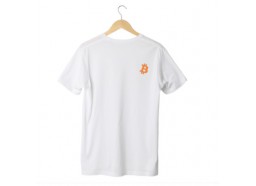 Camiseta blanca B naranja